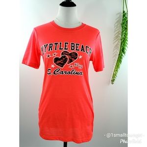 Myrtle Beach N. Carolina t-shirt XL neon coral